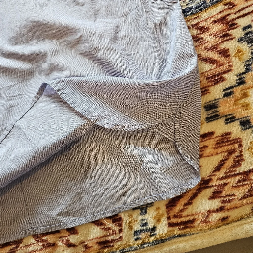 J. Crew Blue and White Collared Midi Shirt Dress